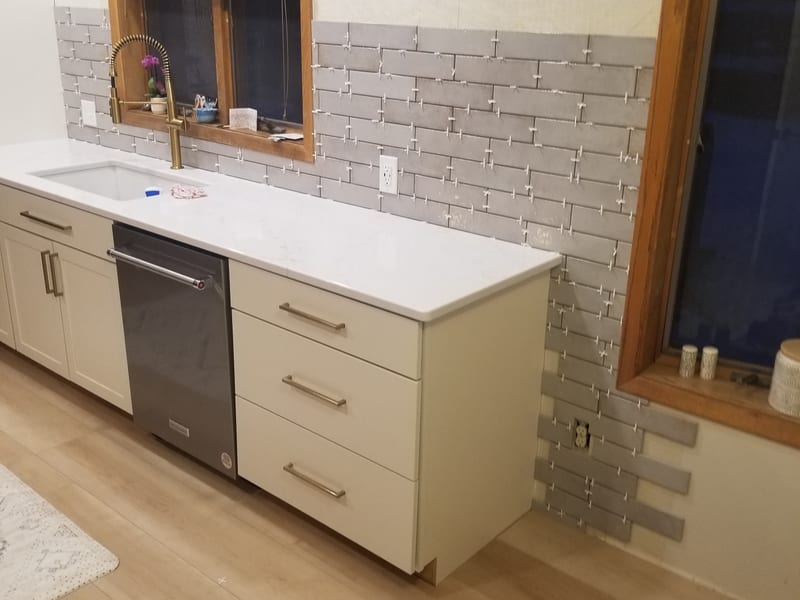 Kitchen remodel with subway tile backsplash